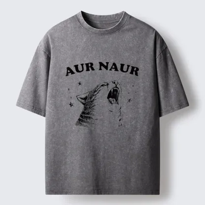 Tokyo-Tiger Aur Naur Cat Washed T-Shirt