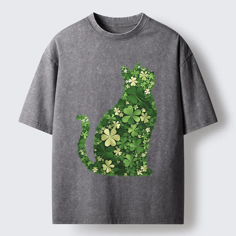 Tokyo-Tiger Clover Cat Washed T-Shirt