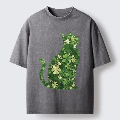 Tokyo-Tiger Clover Cat Washed T-Shirt