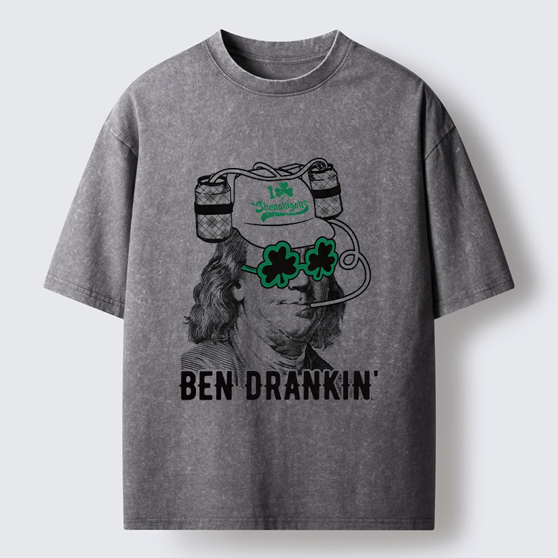 Tokyo-Tiger Ben Drankin St Patrick's Day Washed T-Shirt
