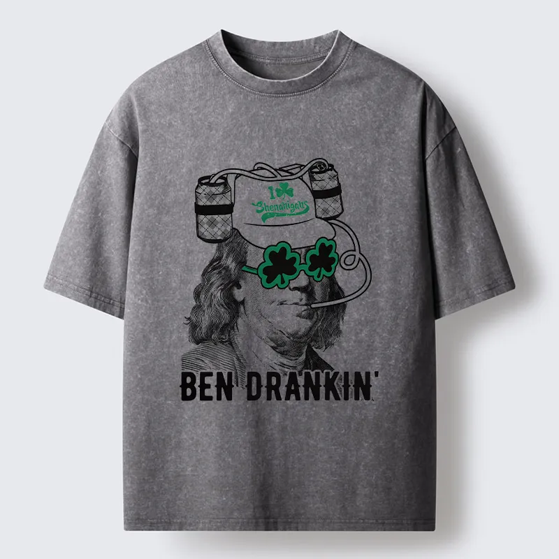 Tokyo-Tiger Ben Drankin St Patrick's Day Washed T-Shirt