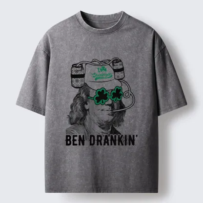 Tokyo-Tiger Ben Drankin St Patrick's Day Washed T-Shirt