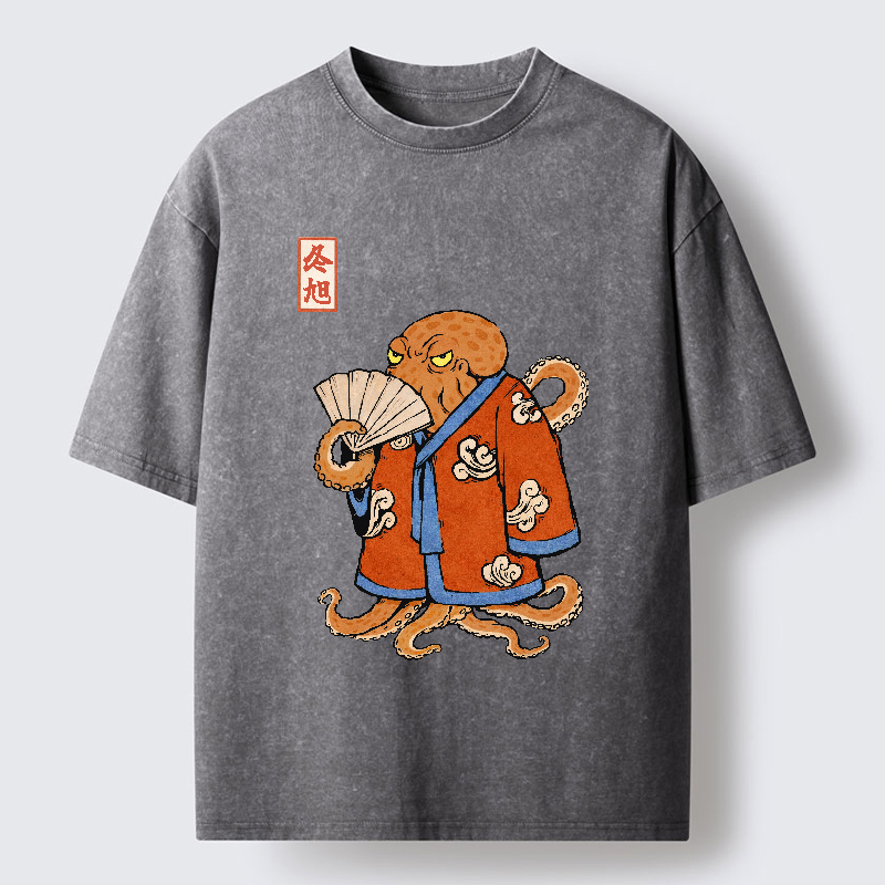 Tokyo-Tiger The Octopus Duelist Washed T-Shirt