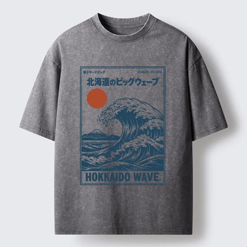 Tokyo-Tiger Retro Wave Typesetting Washed T-Shirt