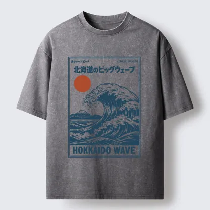 Tokyo-Tiger Retro Wave Typesetting Washed T-Shirt