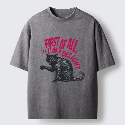 Tokyo-Tiger Fierce Black Cat Washed T-Shirt