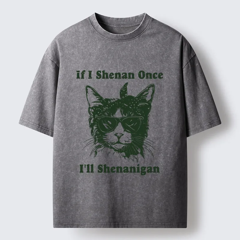 Tokyo-Tiger St. Patrick's Elegant Cat Washed T-Shirt