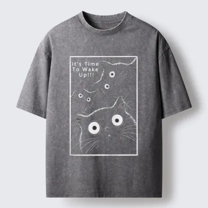 Tokyo-Tiger It's Time To Get Up Washed T-Shirt