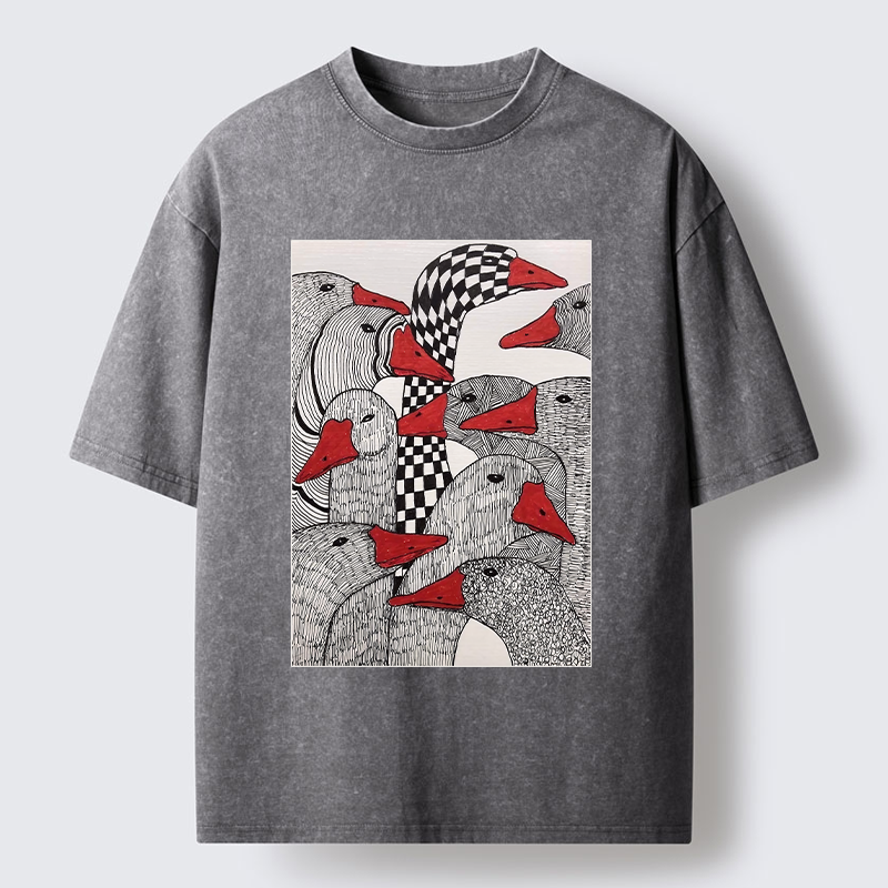 Tokyo-Tiger All Kinds Of Geese Washed T-Shirt