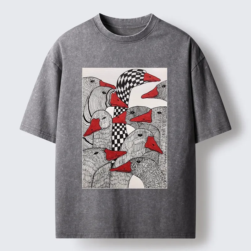 Tokyo-Tiger All Kinds Of Geese Washed T-Shirt