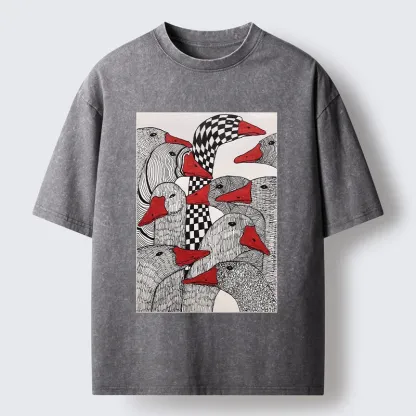 Tokyo-Tiger All Kinds Of Geese Washed T-Shirt