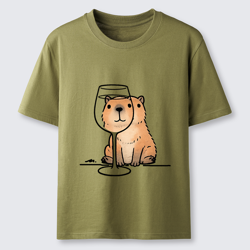 Tokyo-Tiger Capybara With A Glass Classic T-Shirt