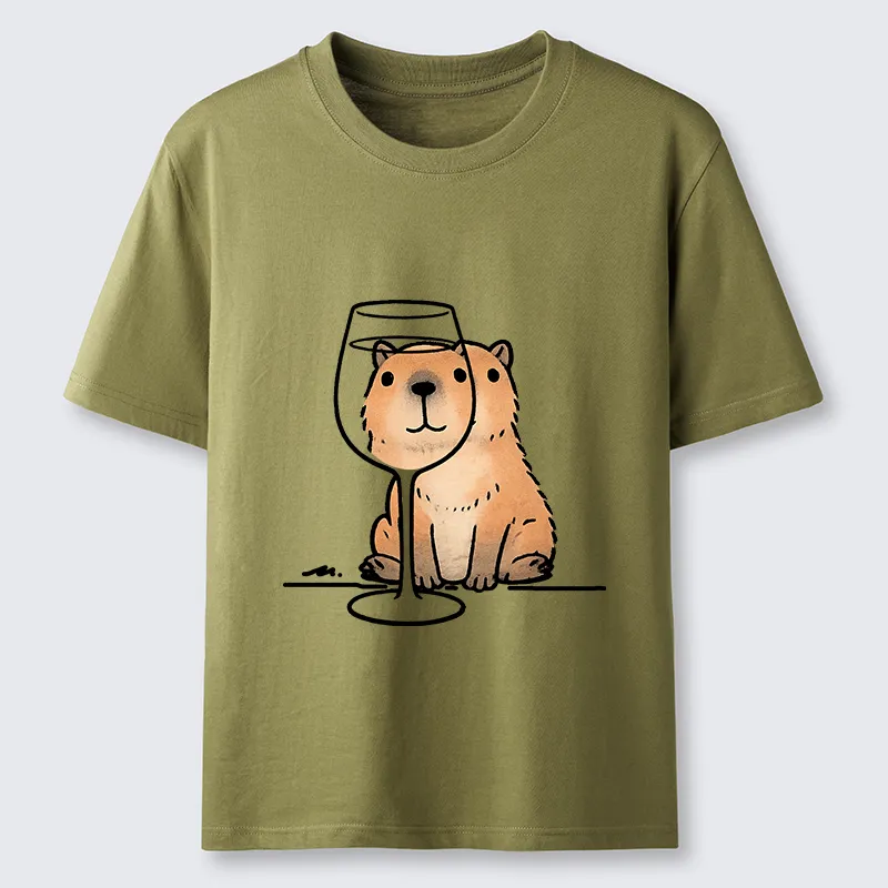 Tokyo-Tiger Capybara With A Glass Classic T-Shirt