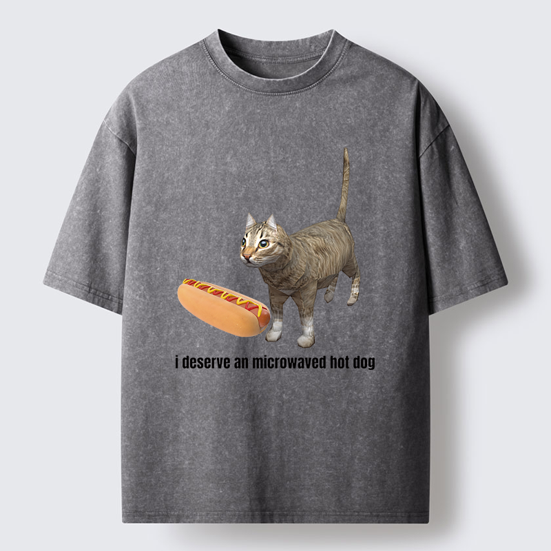 Tokyo-Tiger Microwaved Hot Dog Washed T-Shirt