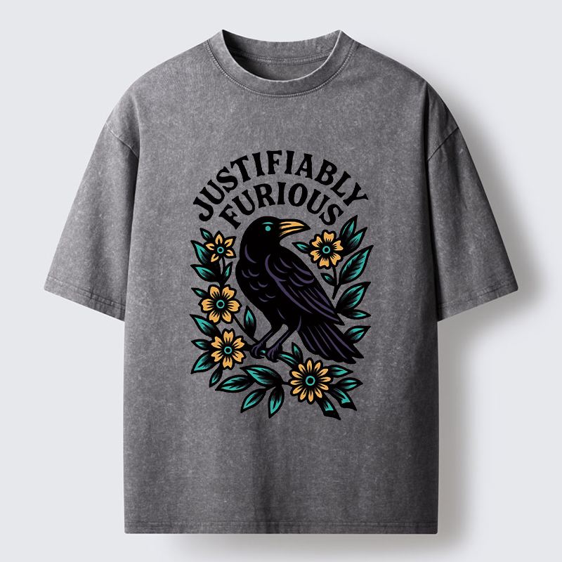 Tokyo-Tiger Rebellious Raven Washed T-Shirt