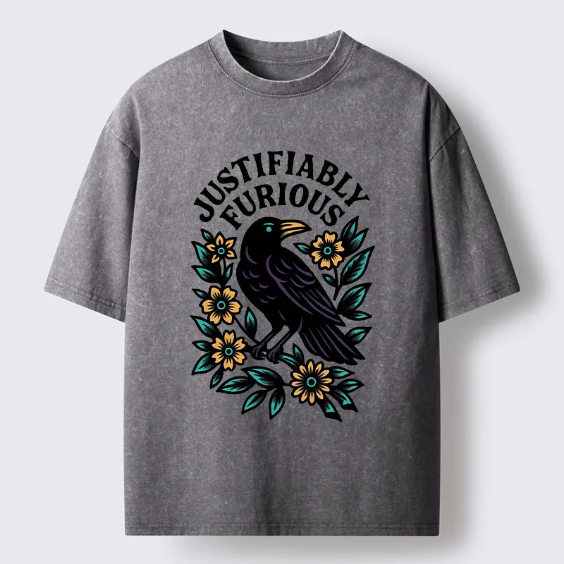 Tokyo-Tiger Rebellious Raven Washed T-Shirt