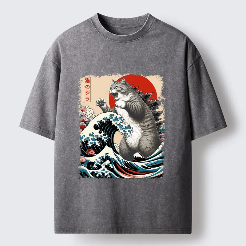 Tokyo-Tiger Fat Catzilla Washed T-Shirt