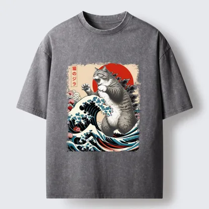 Tokyo-Tiger Fat Catzilla Washed T-Shirt