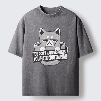 Tokyo-Tiger Dislike Of Capitalism Washed T-Shirt