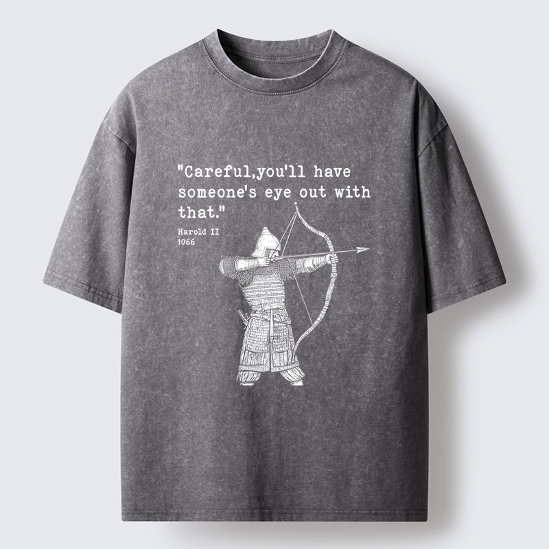 Tokyo-Tiger English Black Humor Washed T-Shirt