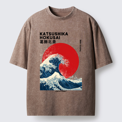 Tokyo-Tiger The Great Wave Washed T-Shirt