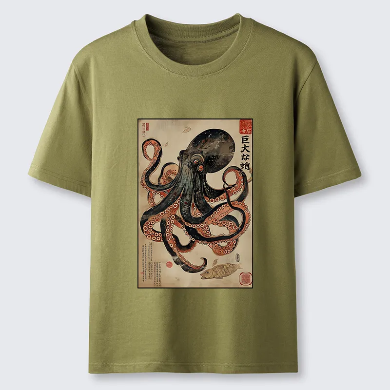 Tokyo-Tiger Retro Octopus Painting Classic T-Shirt