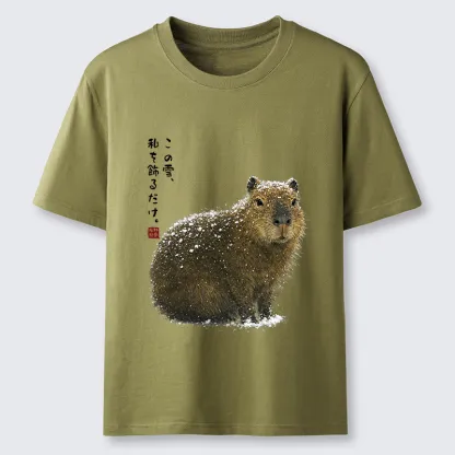 Tokyo-Tiger Snow Adorns Me: Capybara Serenity Classic T-Shirt