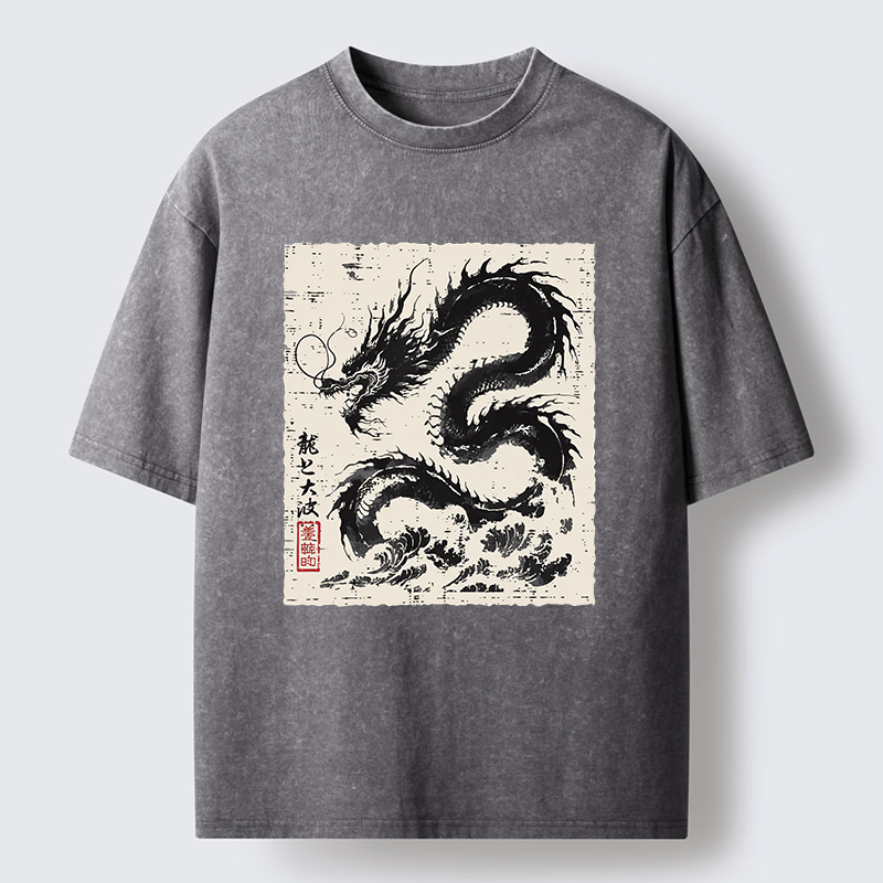 Tokyo-Tiger Black Dragon Washed T-Shirt