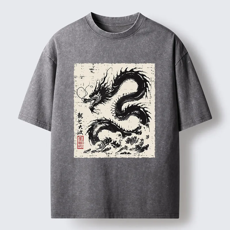 Tokyo-Tiger Black Dragon Washed T-Shirt