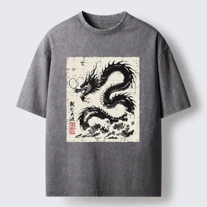 Tokyo-Tiger Black Dragon Washed T-Shirt
