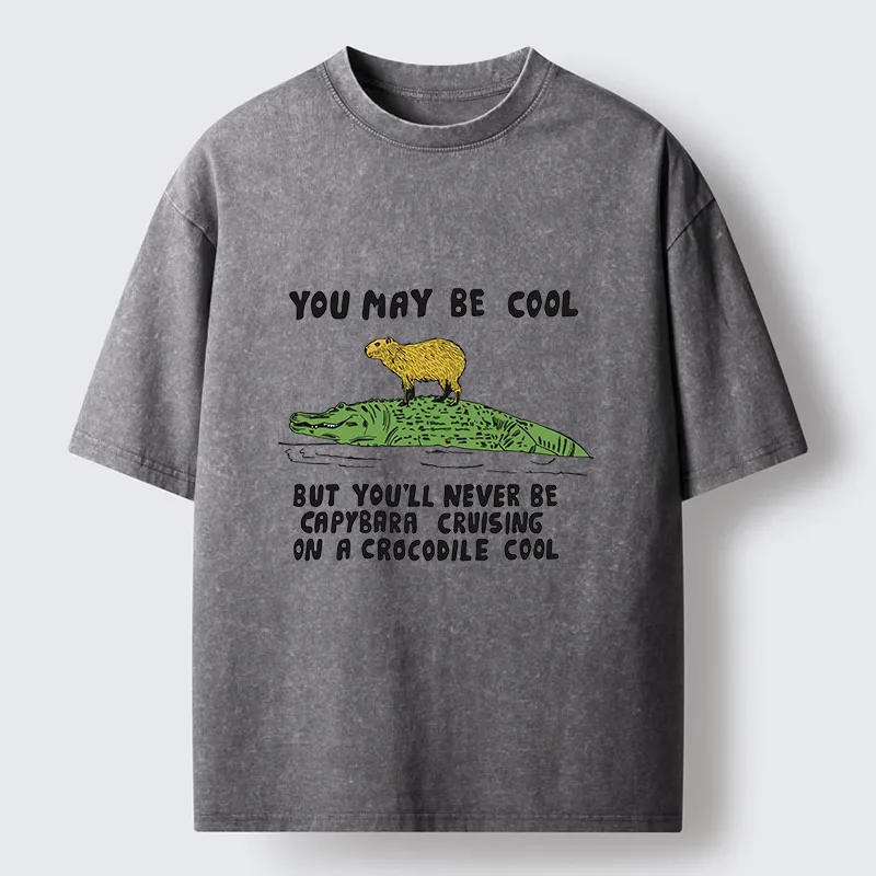 Tokyo-Tiger Cool Capybara Funny Washed T-Shirt