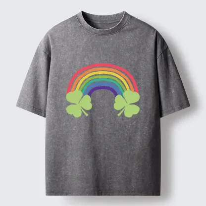 Tokyo-Tiger Rainbow St. Patrick's Day Washed T-Shirt