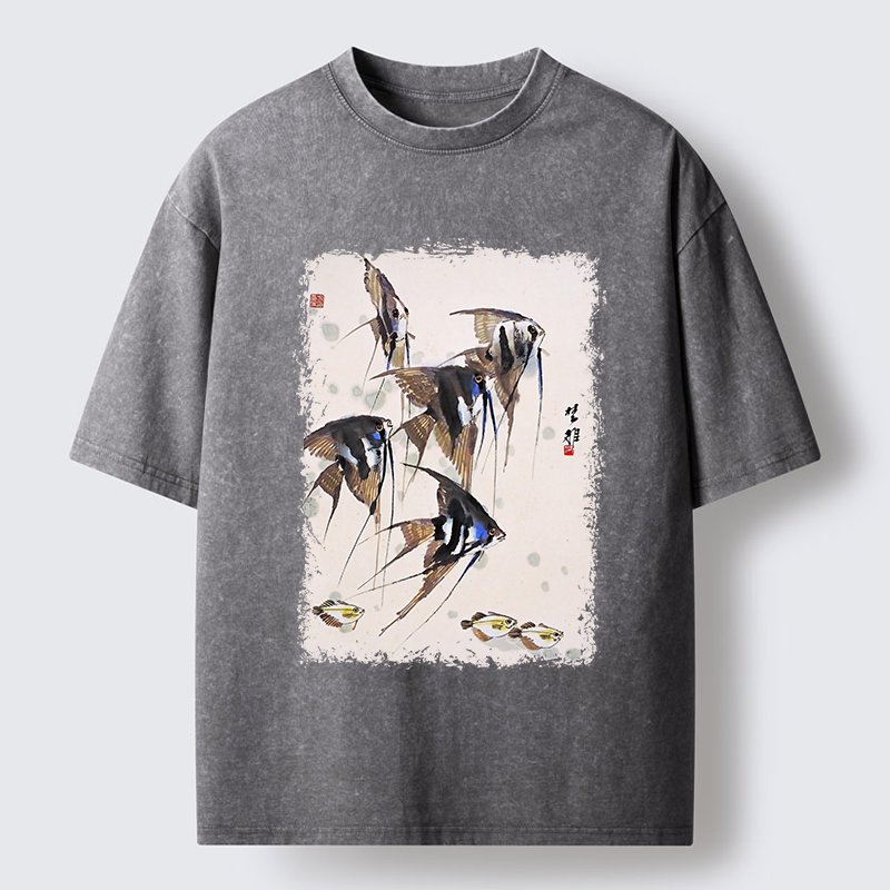 Tokyo-Tiger Tropical Fish Washed T-Shirt