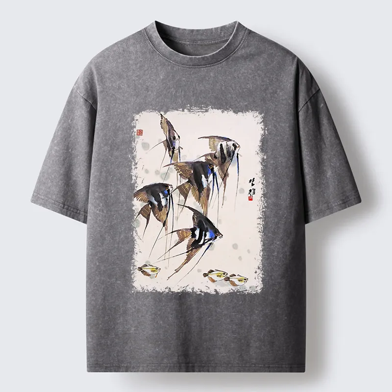 Tokyo-Tiger Tropical Fish Washed T-Shirt