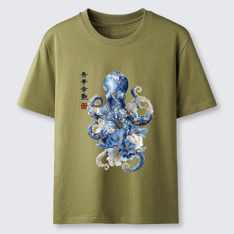 Tokyo-Tiger Porcelain Blossom Octopus Classic T-Shirt