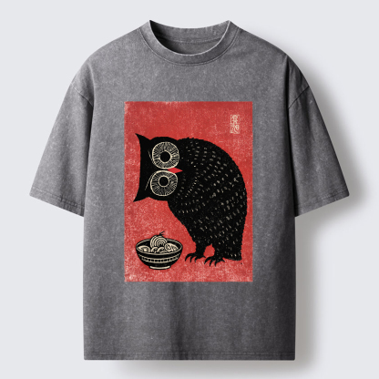 Tokyo-Tiger Ramen And Curious Owl Washed T-Shirt