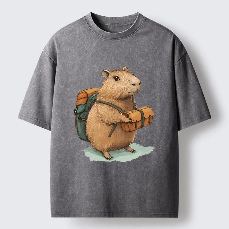 Tokyo-Tiger Traveling Capybara Washed T-Shirt