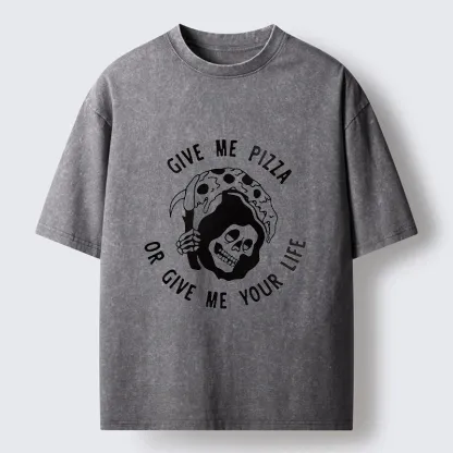 Tokyo-Tiger Death Pizza Washed T-Shirt