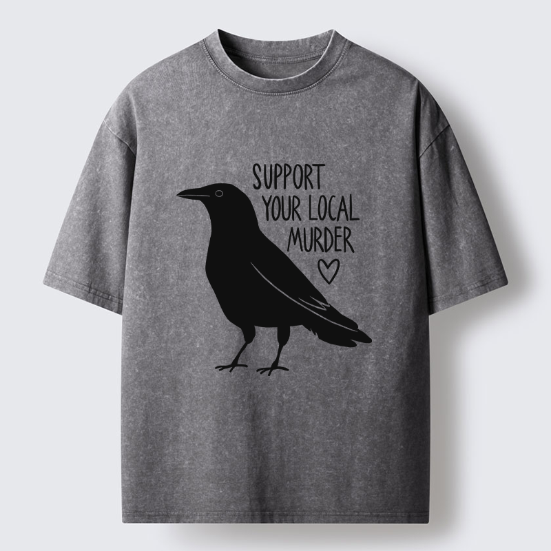 Tokyo-Tiger Support Your Local Murder Washed T-Shirt