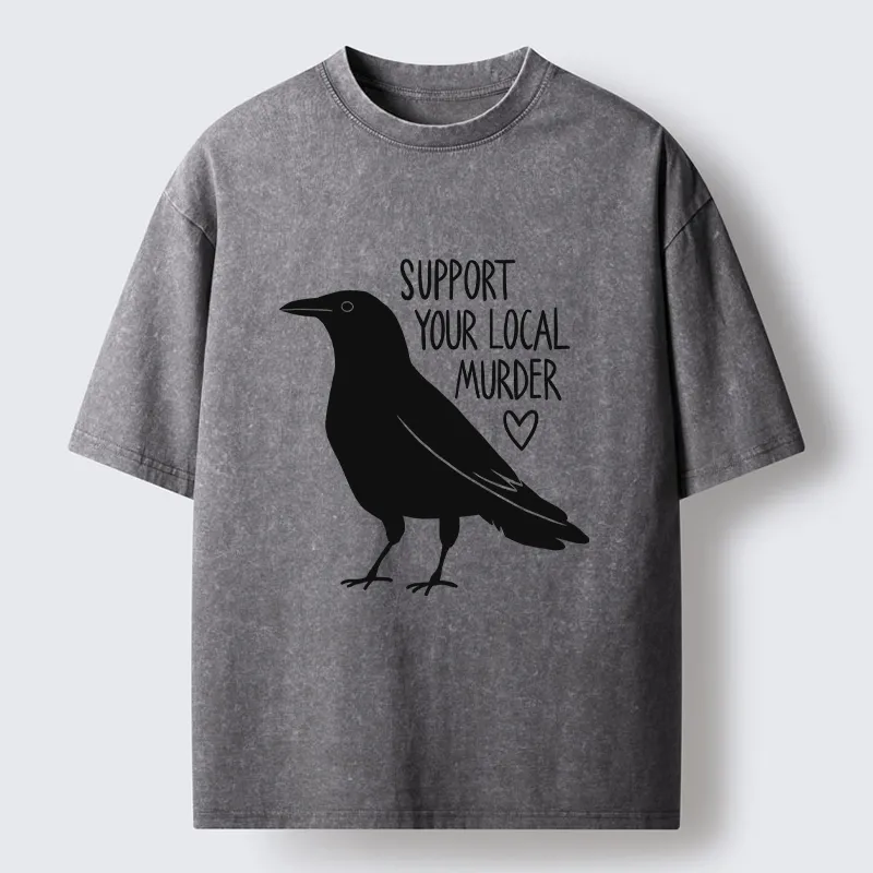 Tokyo-Tiger Support Your Local Murder Washed T-Shirt