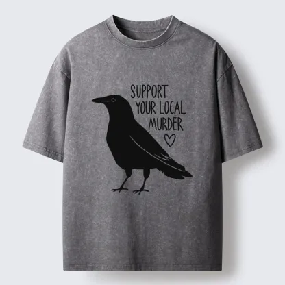 Tokyo-Tiger Support Your Local Murder Washed T-Shirt