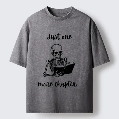 Tokyo-Tiger Skeleton Reading Washed T-Shirt