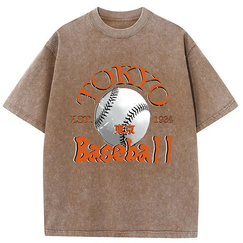 Tokyo-Tiger Tokyo Baseball Japanese Washed T-Shirt