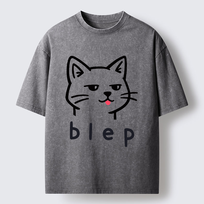 Tokyo-Tiger Naughty Cat Funny Washed T-Shirt