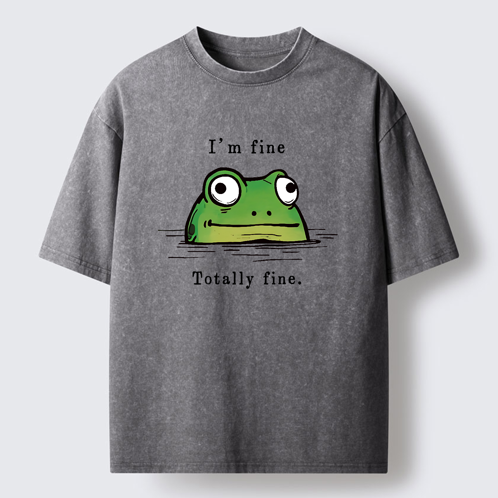 Tokyo-Tiger Totally Fine frog Washed T-Shirt
