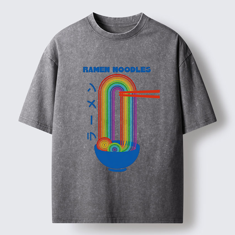 Tokyo-Tiger Ramen Rainbow Washed T-Shirt