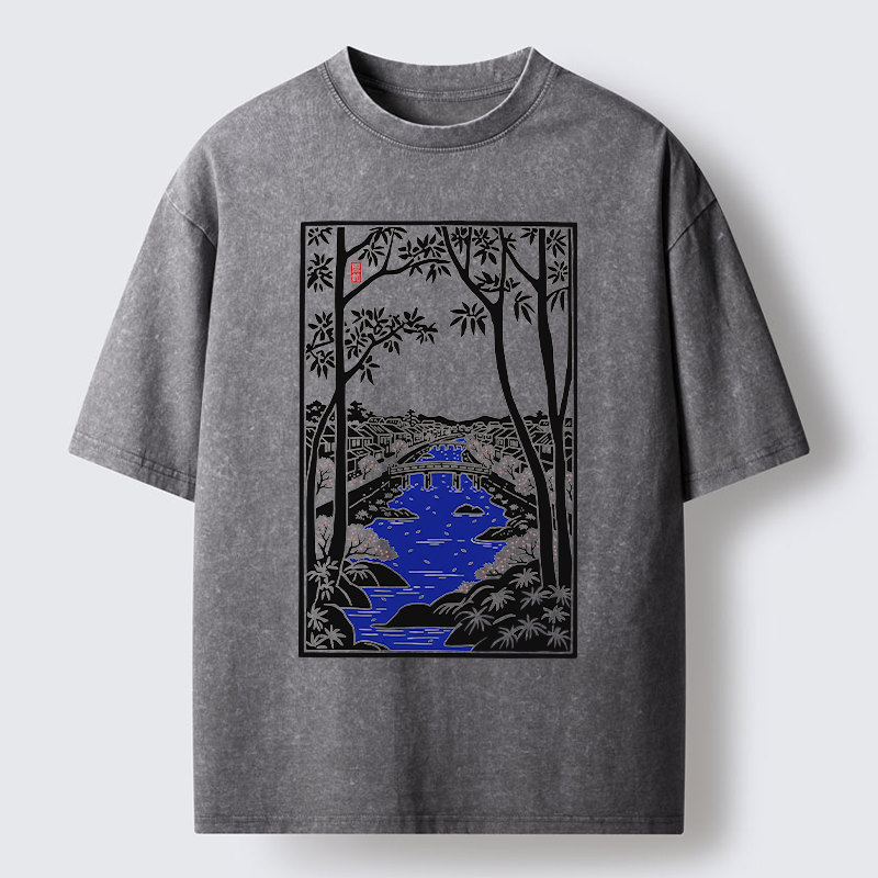 Tokyo-Tiger Meguro Region Of Japan Washed T-Shirt