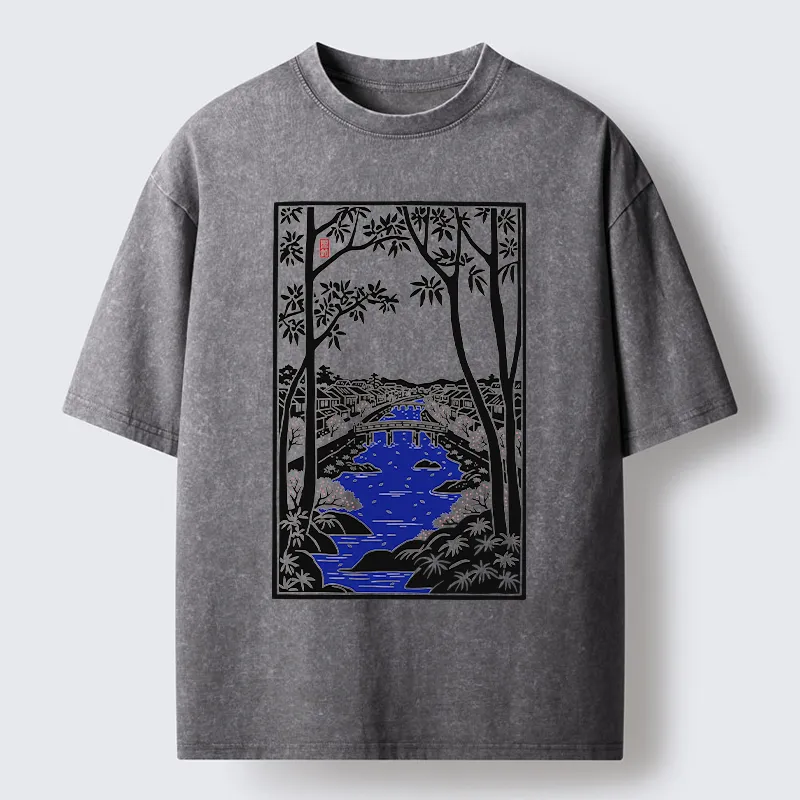 Tokyo-Tiger Meguro Region Of Japan Washed T-Shirt