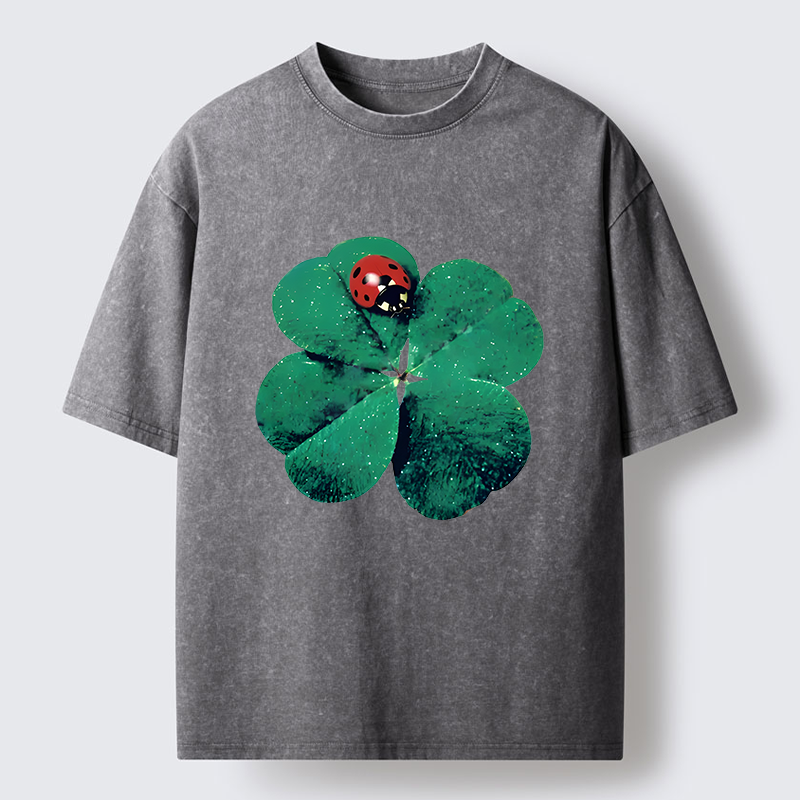 Tokyo-Tiger Ladybug And Lucky Clover Washed T-Shirt