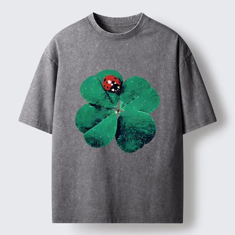 Tokyo-Tiger Ladybug And Lucky Clover Washed T-Shirt